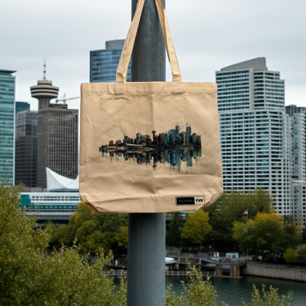 Eco Friendly Van City Skyline Tote Bag
